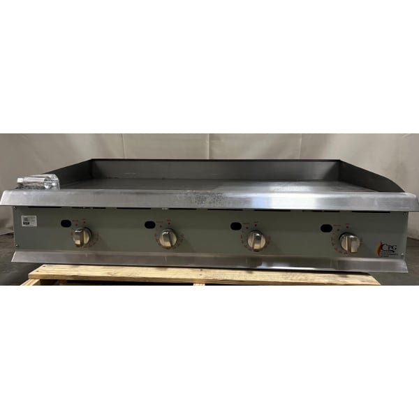 Scratch and Dent Cooking Performance Group GT-CPG-48-NL 48" Gas Countertop Griddle with Flame Failure Protection and Thermostatic Controls - 120,000 BTU