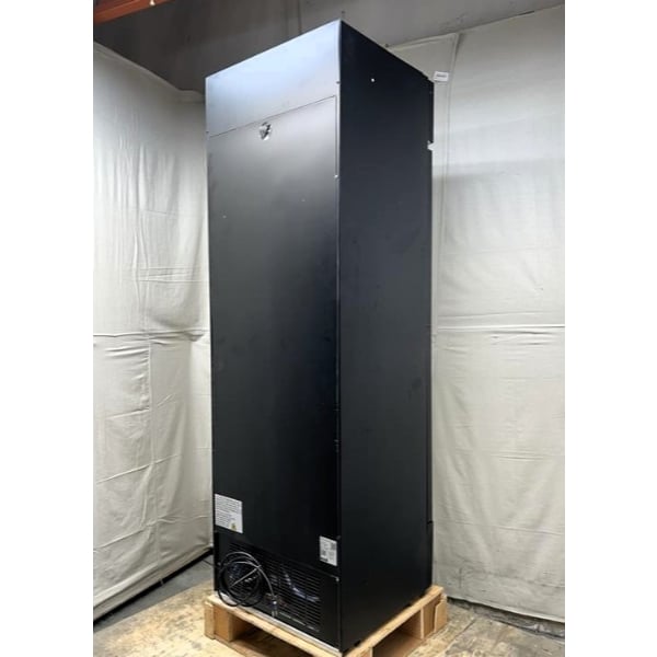 Scratch and Dent Avantco GDC-15-HC 25 5/8" Black Left-Hinged Swing Glass Door Merchandiser Refrigerator with LED Lighting