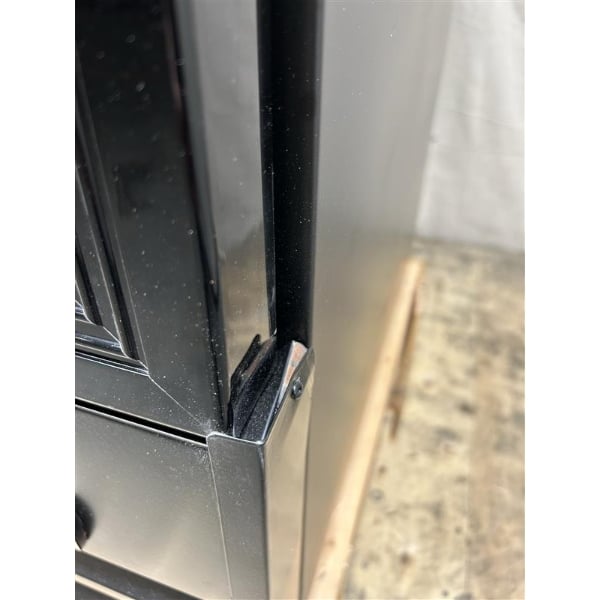 Scratch and Dent Avantco GDC-15-HC 25 5/8" Black Left-Hinged Swing Glass Door Merchandiser Refrigerator with LED Lighting