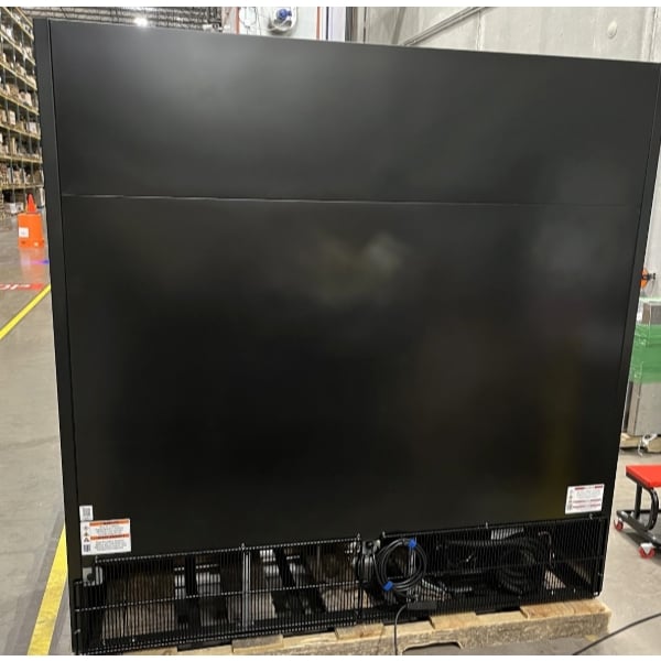 Scratch and Dent True GDM-69-HC-LD 78 1/8" Black Refrigerated Sliding Glass Door Merchandiser with LED Lighting