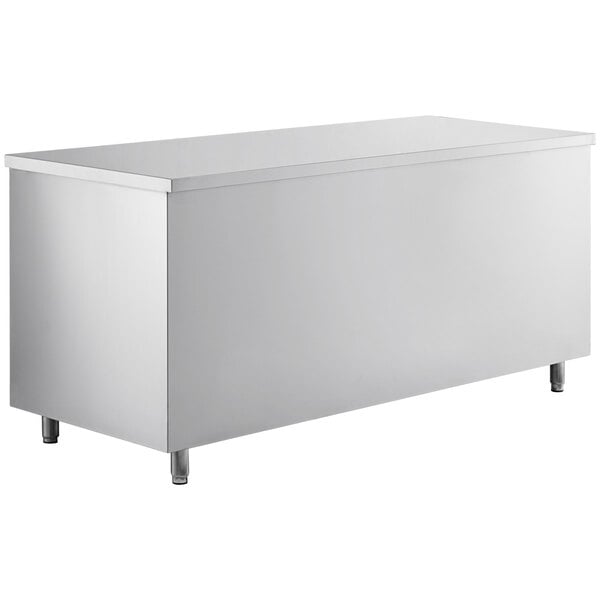 Scratch and Dent Regency 30" x 72" 16 Gauge Type 304 Stainless Steel Enclosed Base Sliding Door Table with Drawers