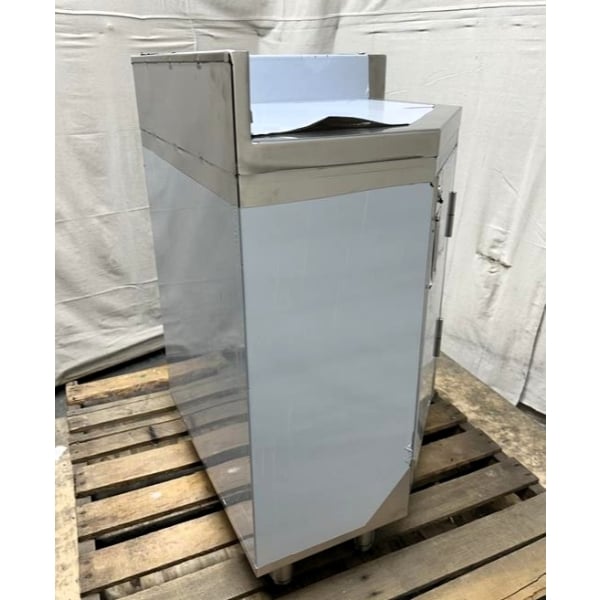 Scratch and Dent Regency Spec Line 24" x 24" 14-Gauge Stainless Steel Corner Work Table with Hinged Door and Lock