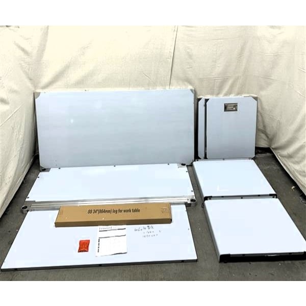 Scratch and Dent Steelton 30" x 60" 16 Gauge Type 430 Stainless Steel Enclosed Base Sliding Door Table