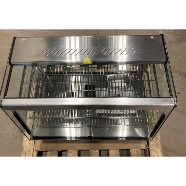 Scratch and Dent ServIt HDM-36 36" Self / Full Service 3 Shelf Countertop Heated Display Case with Sliding Doors - 120V, 1800W