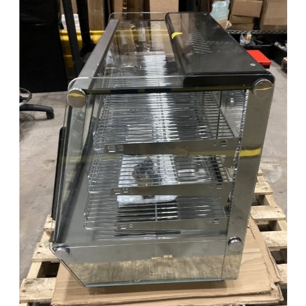 Scratch and Dent ServIt HDM-36 36" Self / Full Service 3 Shelf Countertop Heated Display Case with Sliding Doors - 120V, 1800W