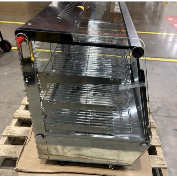 Scratch and Dent ServIt HDM-36 36" Self / Full Service 3 Shelf Countertop Heated Display Case with Sliding Doors - 120V, 1800W
