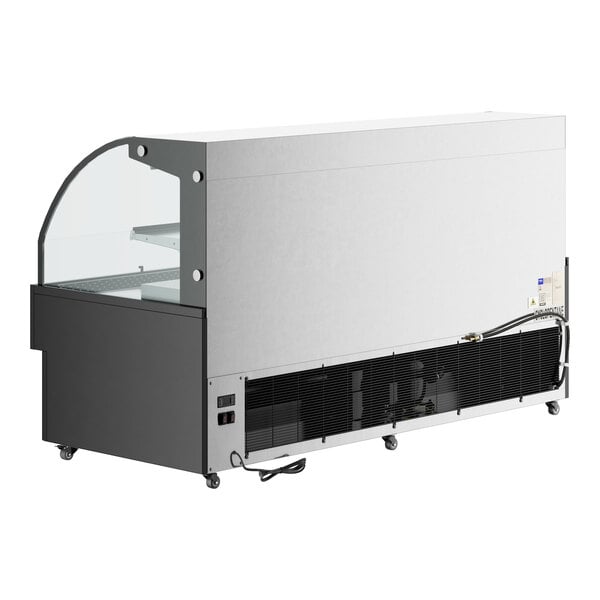 Scratch and Dent Avantco HAC-75-B 74 13/16" Black Horizontal Air Curtain Merchandiser with 2 Shelves and LED Lighting - 115V