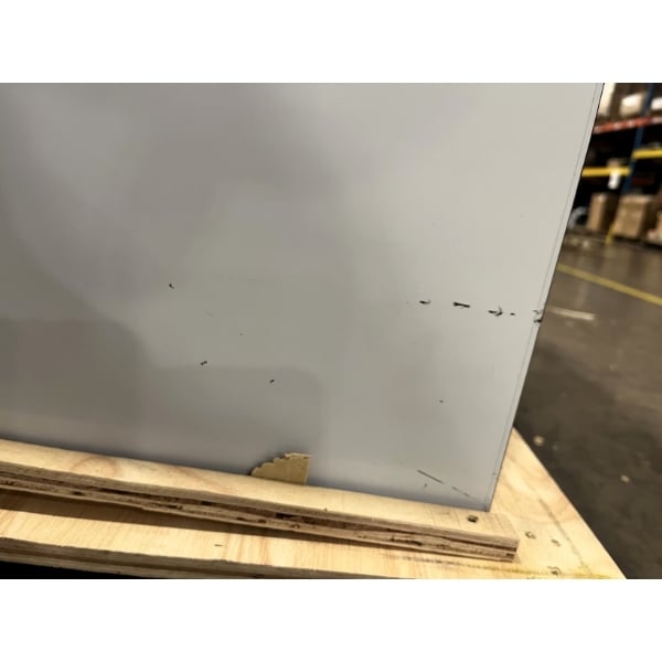 Scratch and Dent Avantco HAC-75-B 74 13/16" Black Horizontal Air Curtain Merchandiser with 2 Shelves and LED Lighting - 115V