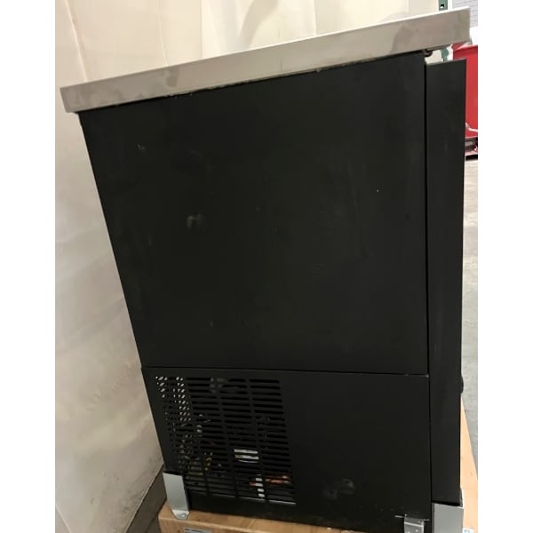 Scratch and Dent Avantco UBB-48S-HC 48" Black Counter Height Narrow Sliding Glass Door Back Bar Refrigerator with LED Lighting