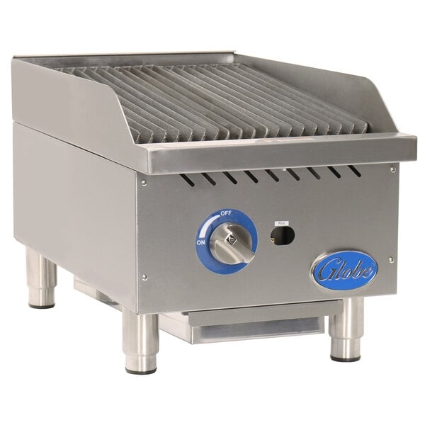 Scratch and Dent Globe GCB15G-CR 15" Gas Charbroiler with Cast Iron Radiants - 40,000 BTU