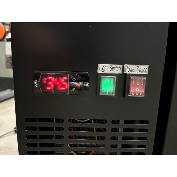 Scratch and Dent Avantco UDD-4-HC Black Kegerator / Beer Dispenser with (2) 2 Tap Towers - (3) 1/2 Keg Capacity