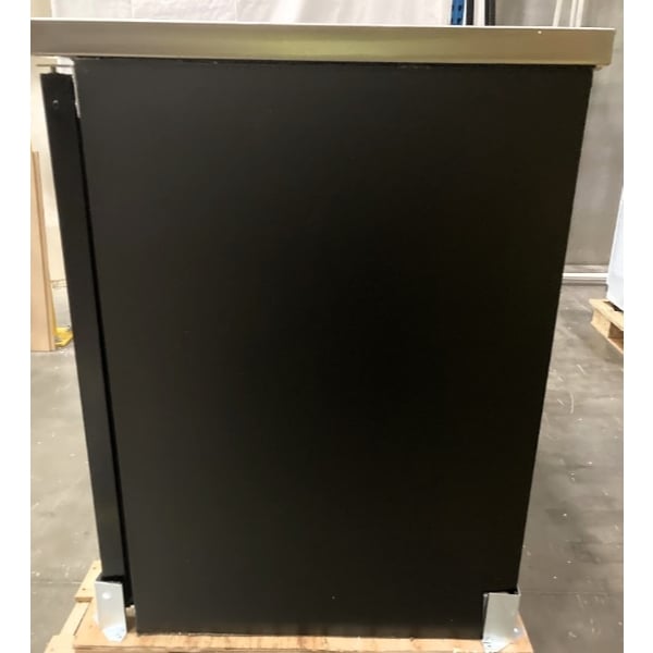 Scratch and Dent Avantco UBB-2G-HC 59" Black Counter Height Glass Door Back Bar Refrigerator with LED Lighting