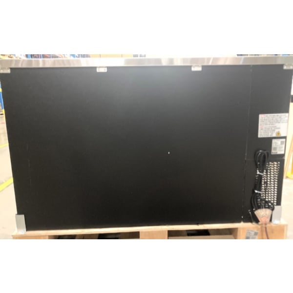 Scratch and Dent Avantco UBB-2G-HC 59" Black Counter Height Glass Door Back Bar Refrigerator with LED Lighting