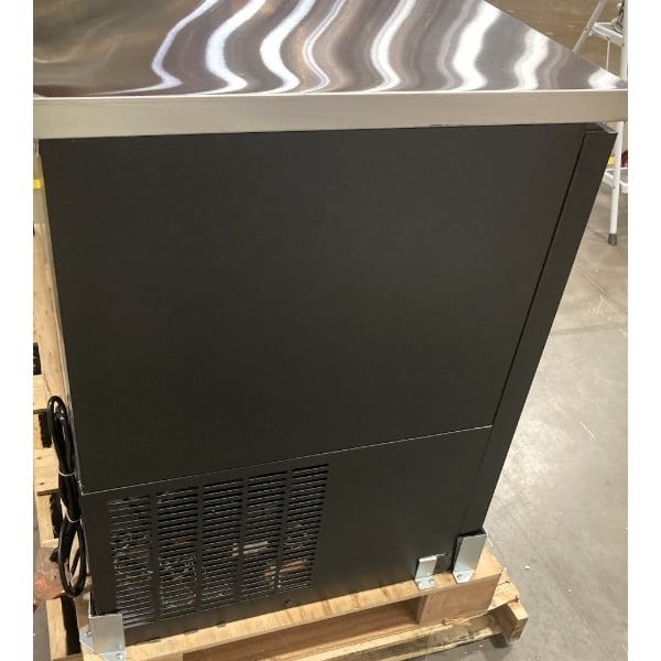 Scratch and Dent Avantco UBB-2G-HC 59" Black Counter Height Glass Door Back Bar Refrigerator with LED Lighting