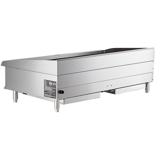 Scratch and Dent Cooking Performance Group CL-CPG-48-NL 48" Gas Countertop Lava Briquette Charbroiler - 120,000 BTU