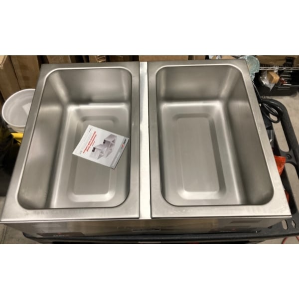 Scratch and Dent ServIt FW200D 12" x 20" Full Size Dual Well Electric Countertop Food Warmer with Digital Controls - 120V, 2000W