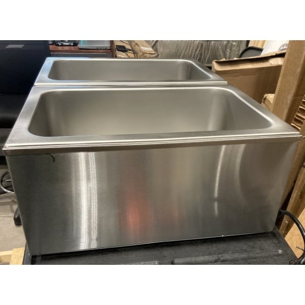 Scratch and Dent ServIt FW200D 12" x 20" Full Size Dual Well Electric Countertop Food Warmer with Digital Controls - 120V, 2000W