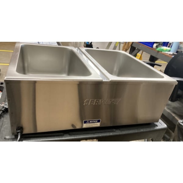 Scratch and Dent ServIt FW200D 12" x 20" Full Size Dual Well Electric Countertop Food Warmer with Digital Controls - 120V, 2000W