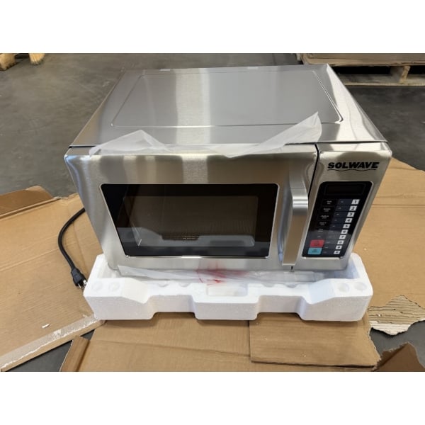 Scratch and Dent Solwave Stackable Commercial Microwave with Large 1.2 cu. ft. Interior and Push Button Controls - 1,200W, 120V
