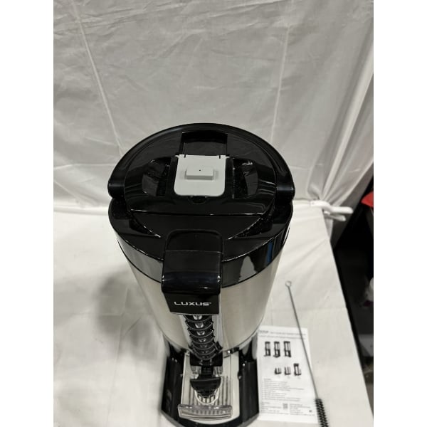 Scratch and Dent Fetco LGD-20 Luxus 2 Gallon Stainless Steel Coffee Dispenser with Stand