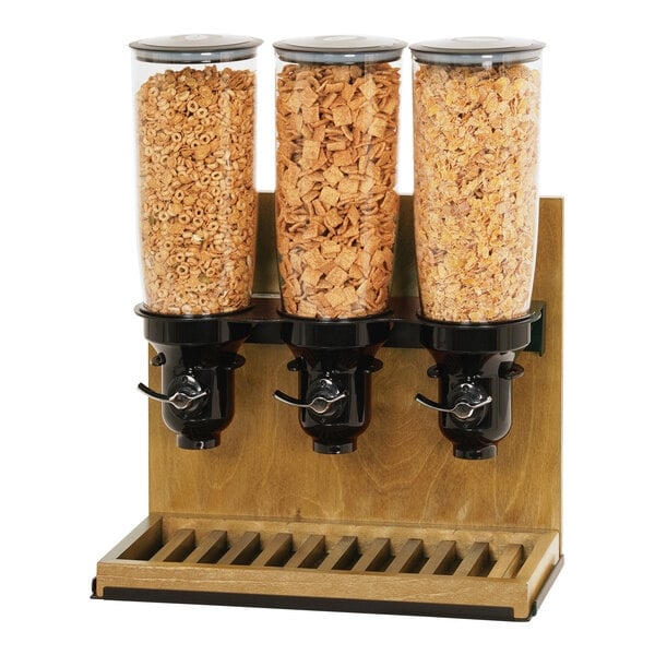 Scratch and Dent Cal-Mil 3576-3-99FF Madera 5 Liter Triple Canister Free Flow Cereal Dispenser
