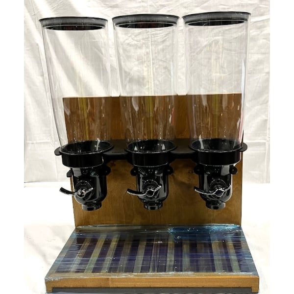 Scratch and Dent Cal-Mil 3576-3-99FF Madera 5 Liter Triple Canister Free Flow Cereal Dispenser
