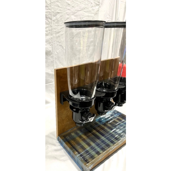 Scratch and Dent Cal-Mil 3576-3-99FF Madera 5 Liter Triple Canister Free Flow Cereal Dispenser