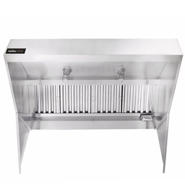 Scratch and Dent Halifax LSCHO848 Package Type 1 Low Ceiling Sloped Front Commercial Kitchen Hood System with Short Cycle Makeup Air - 8' x 48"
