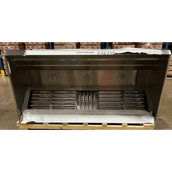 Scratch and Dent Halifax LSCHO848 Package Type 1 Low Ceiling Sloped Front Commercial Kitchen Hood System with Short Cycle Makeup Air - 8' x 48"