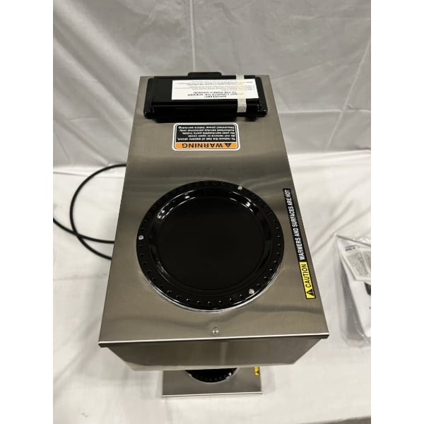 Scratch and Dent Bunn 33200.0015 VPR Black 12 Cup Pourover Coffee Brewer with 1 Upper and 1 Lower Warmer and 2 Glass Decanters - 120V