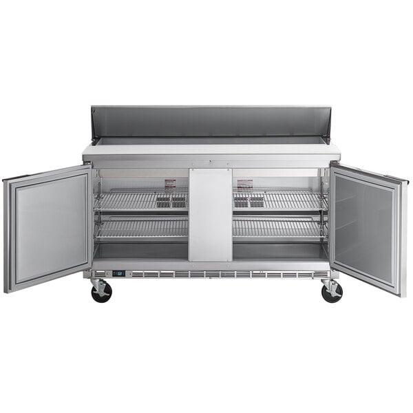 Scratch and Dent Beverage-Air SPE60HC-16 Elite Series 60" 2 Door Refrigerated Sandwich Prep Table