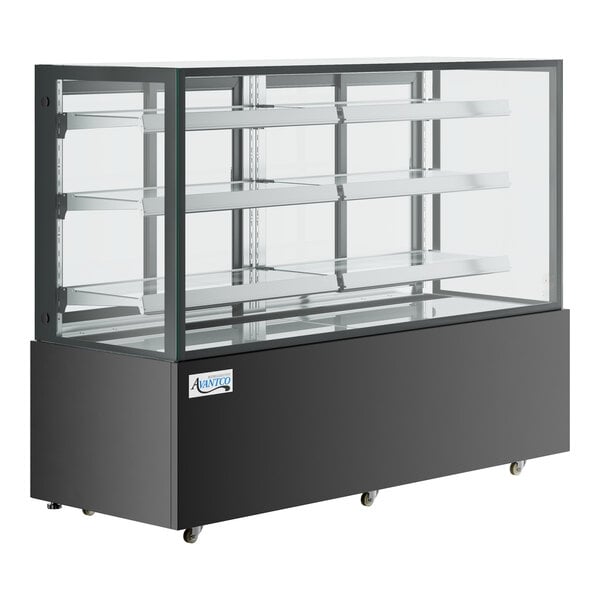 Scratch and Dent Avantco BCF-72-HC 70 7/8" Square Glass Black Refrigerated Bakery Display Case