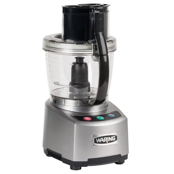 Scratch and Dent Waring WFP16S 4 Qt. Clear Batch Bowl Food Processor with Vegetable Prep Lid Chute and 3 Discs - 2 hp