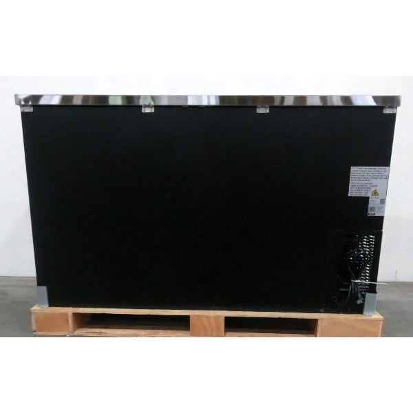 Scratch and Dent Avantco UBB-60-HC 60" Black Counter Height Narrow Solid Door Back Bar Refrigerator with LED Lighting