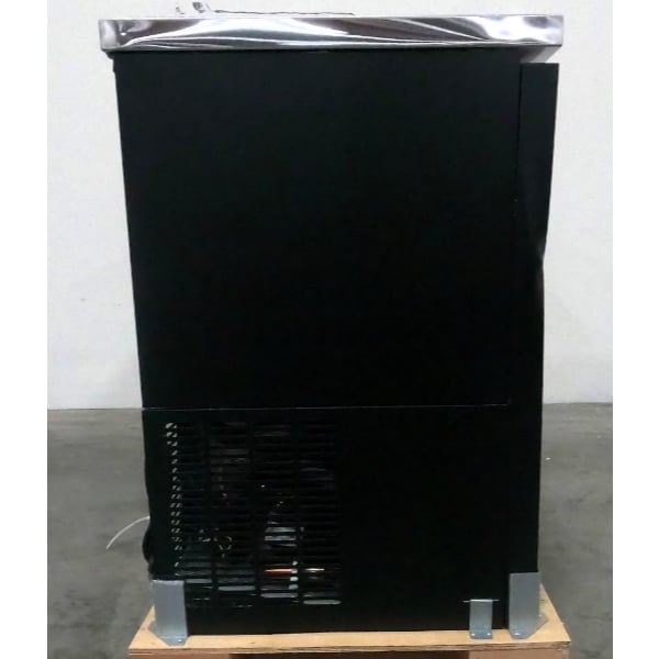 Scratch and Dent Avantco UBB-60-HC 60" Black Counter Height Narrow Solid Door Back Bar Refrigerator with LED Lighting