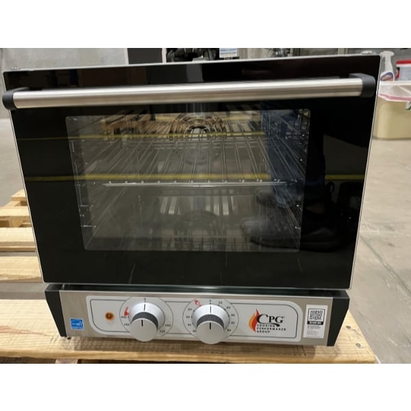Scratch and Dent Cooking Performance Group COQ-T3-A 3-Tray Quarter-Size Electric Thermostatic Countertop Convection Oven - 120V, 1,650W