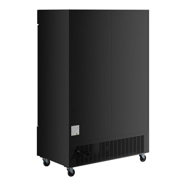 Scratch and Dent Avantco GDC-49F-HC 53" Black Swing Glass Door Merchandiser Freezer with LED Lighting