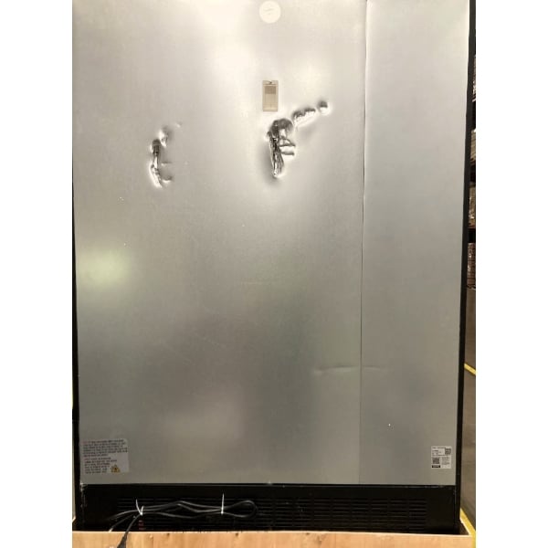 Scratch and Dent Avantco GDC-49F-HC 53" Black Swing Glass Door Merchandiser Freezer with LED Lighting