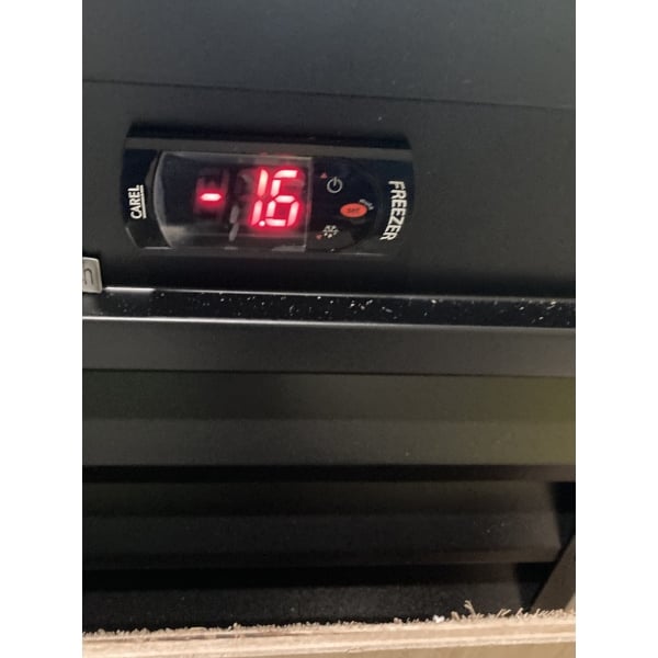 Scratch and Dent Avantco GDC-49F-HC 53" Black Swing Glass Door Merchandiser Freezer with LED Lighting