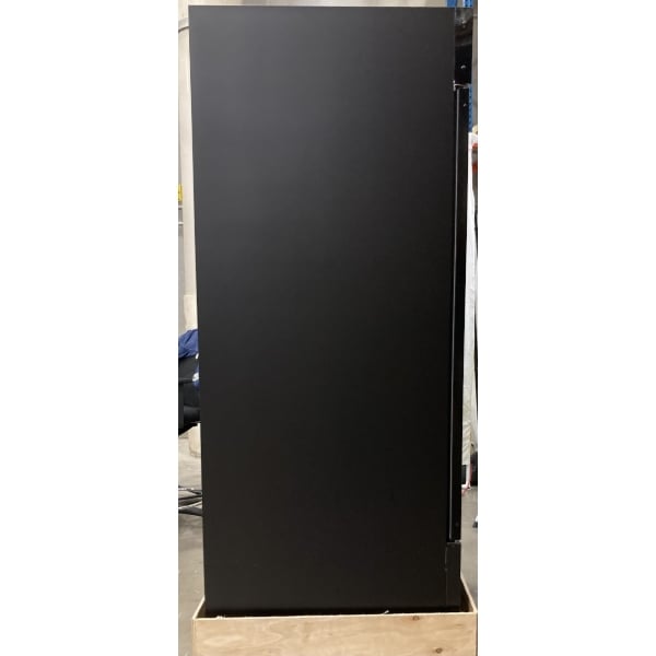Scratch and Dent Avantco GDC-49F-HC 53" Black Swing Glass Door Merchandiser Freezer with LED Lighting