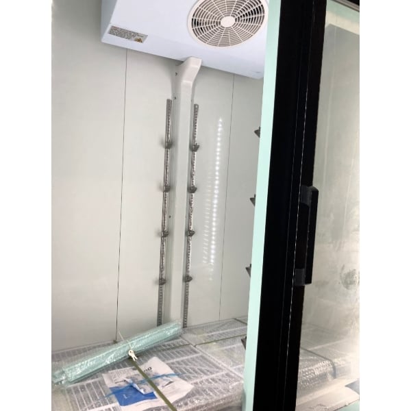Scratch and Dent Avantco GDC-49F-HC 53" Black Swing Glass Door Merchandiser Freezer with LED Lighting