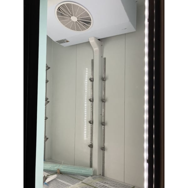 Scratch and Dent Avantco GDC-49F-HC 53" Black Swing Glass Door Merchandiser Freezer with LED Lighting