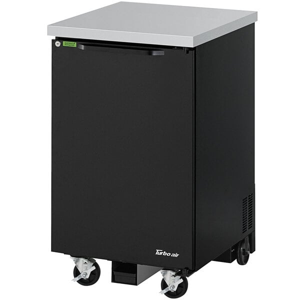 Scratch and Dent Turbo Air Super Deluxe TBB-1SBD-N6 24" Counter Height Back Bar Cooler with Solid Black Door