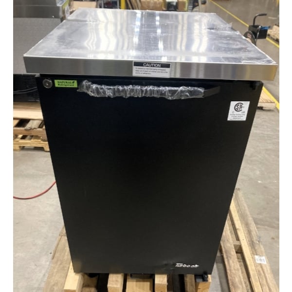 Scratch and Dent Turbo Air Super Deluxe TBB-1SBD-N6 24" Counter Height Back Bar Cooler with Solid Black Door
