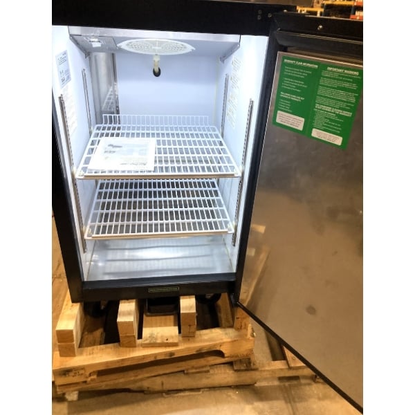 Scratch and Dent Turbo Air Super Deluxe TBB-1SBD-N6 24" Counter Height Back Bar Cooler with Solid Black Door