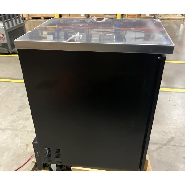 Scratch and Dent Turbo Air Super Deluxe TBB-1SBD-N6 24" Counter Height Back Bar Cooler with Solid Black Door