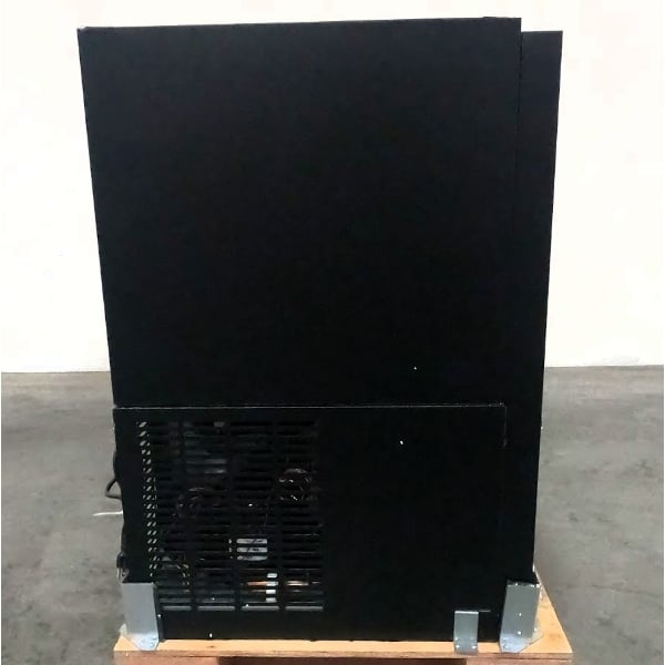 Scratch and Dent Avantco UBB-72S-GT 73" Black Underbar Height Narrow Sliding Glass Door Back Bar Refrigerator with Galvanized Top and LED Lighting
