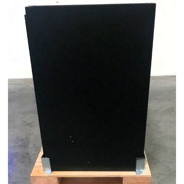 Scratch and Dent Avantco UBB-72S-GT 73" Black Underbar Height Narrow Sliding Glass Door Back Bar Refrigerator with Galvanized Top and LED Lighting