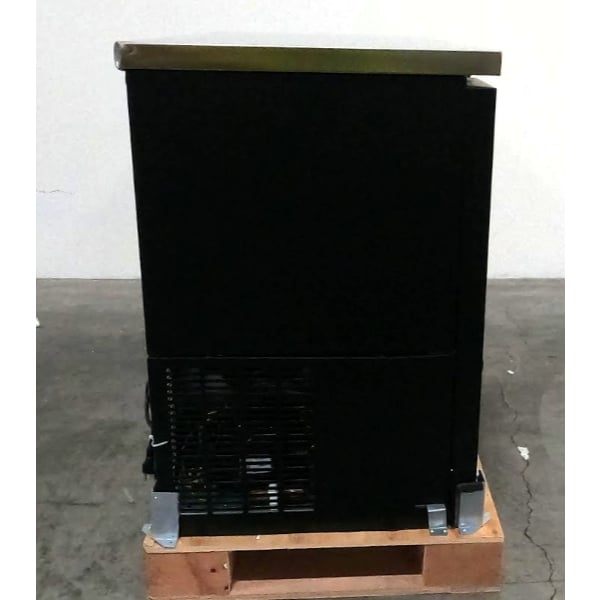 Scratch and Dent Avantco UBB-48G-HC 48" Black Counter Height Narrow Glass Door Back Bar Refrigerator with LED Lighting