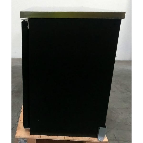 Scratch and Dent Avantco UBB-48G-HC 48" Black Counter Height Narrow Glass Door Back Bar Refrigerator with LED Lighting